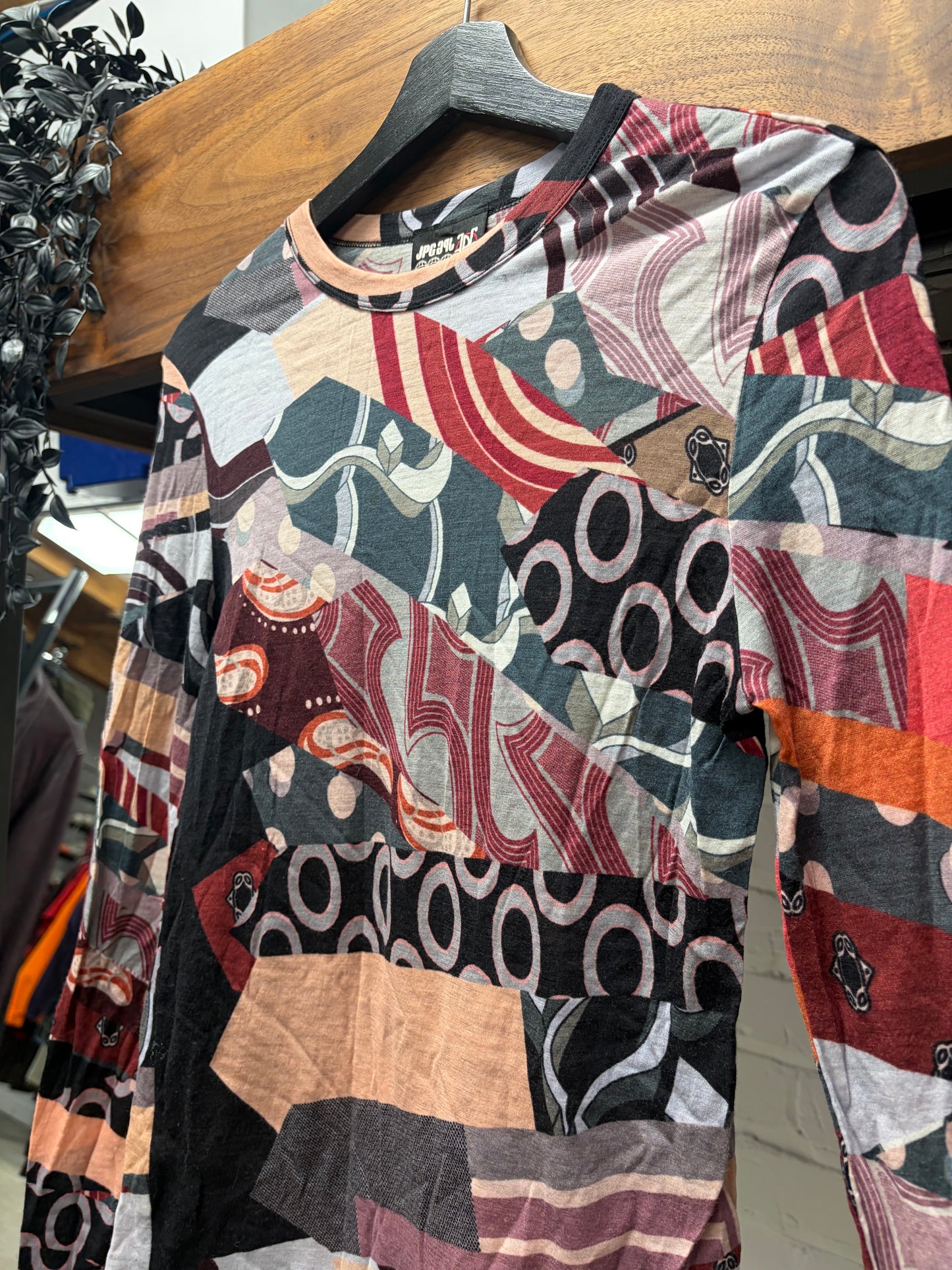 Vintage Jean Paul Gaultier ‘Abstract Art’ Mesh Long Sleeve Shirt