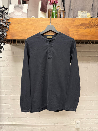 Yohji Yamamoto Y’s Black ‘Hidden Button’ Cotton Henley Longsleeve