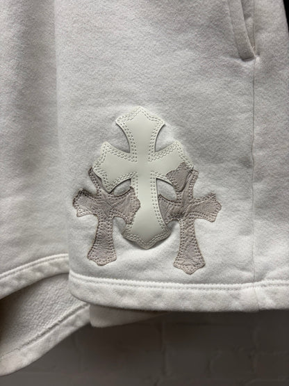 Chrome Hearts ‘Cemetery’ Leather Cross Patch Sweat Shorts