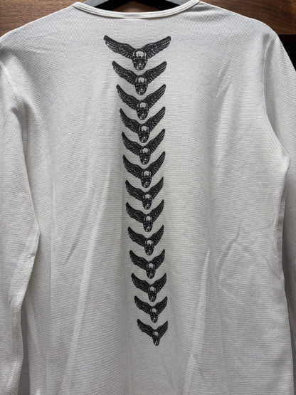 Chrome Hearts White Thermal ‘Foti Skull’ Long Sleeve Shirt