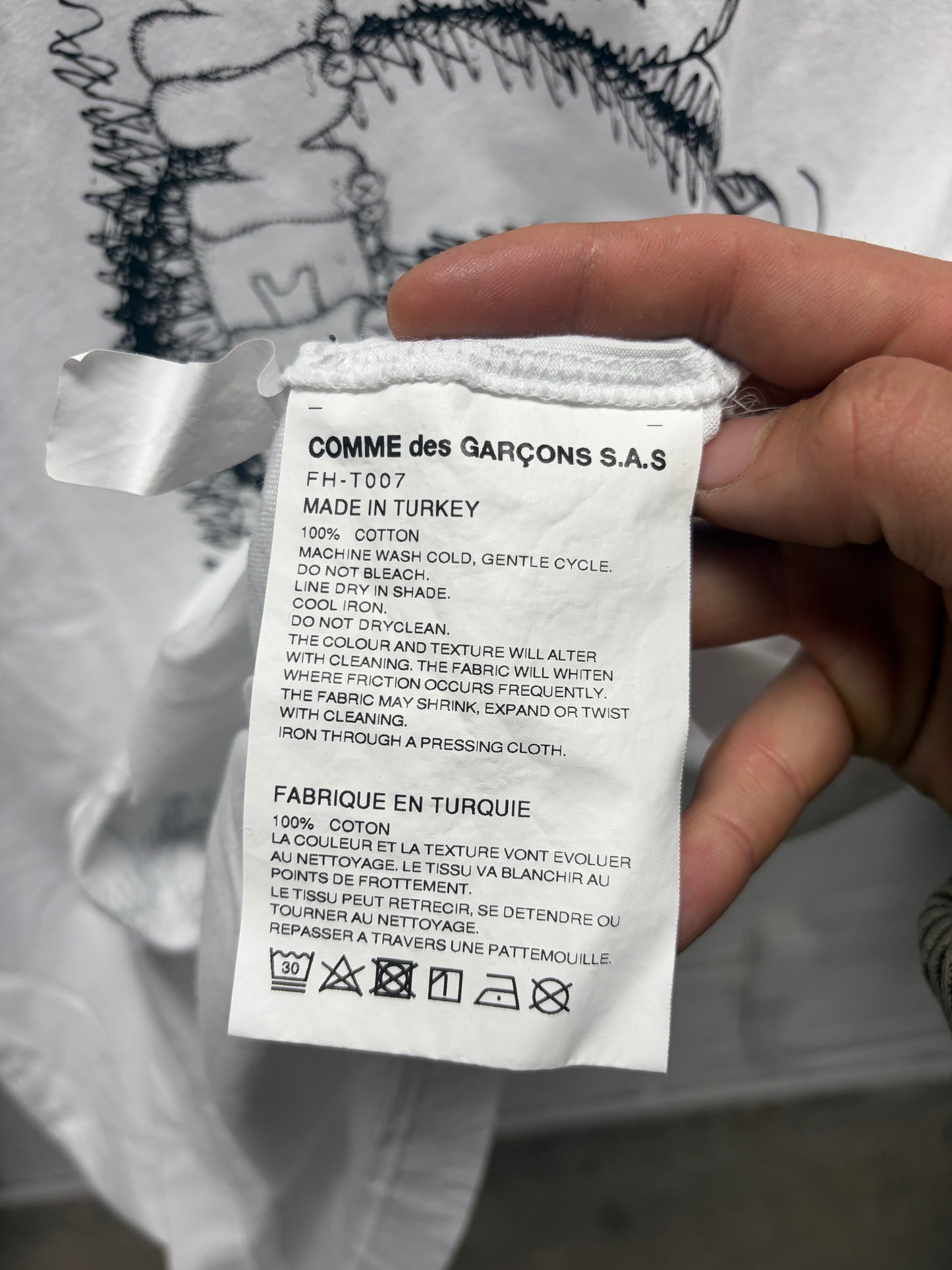 Comme Des Garçons x Kaws White Short Sleeve Graphic T-Shirt