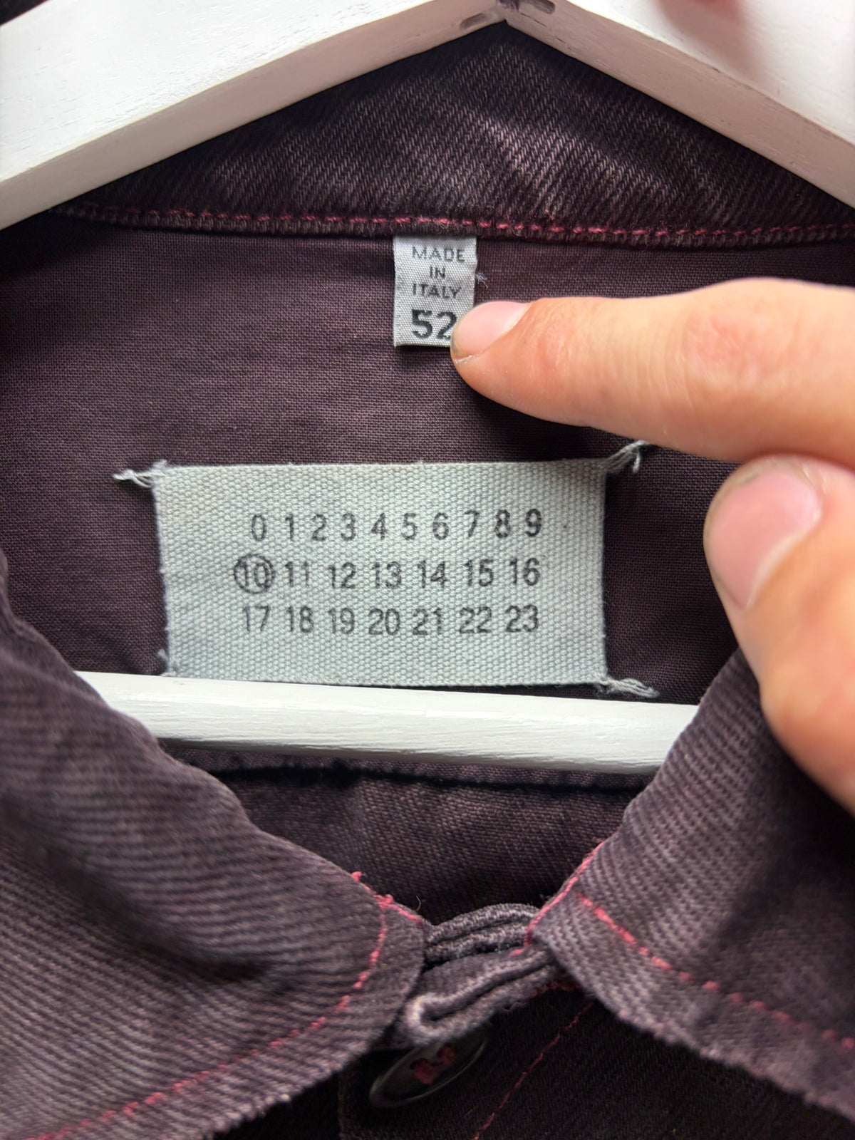 SS2001 Maison Martin Margiela ‘Garment Dyed’ Oxblood Denim Trucker Jacket