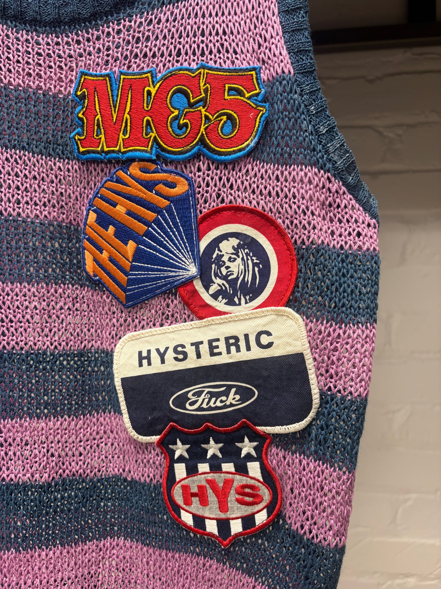 2000s Hysteric Glamour Knit Patchwork Striped Tank Top