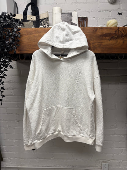Chrome Hearts Towel Jacquard Plus Cross White Pullover Hoodie