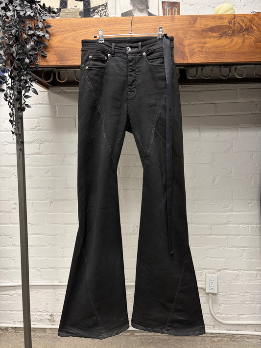 Rick Owens DRKSHDW ‘Bias’ Black Flared Leg Denim
