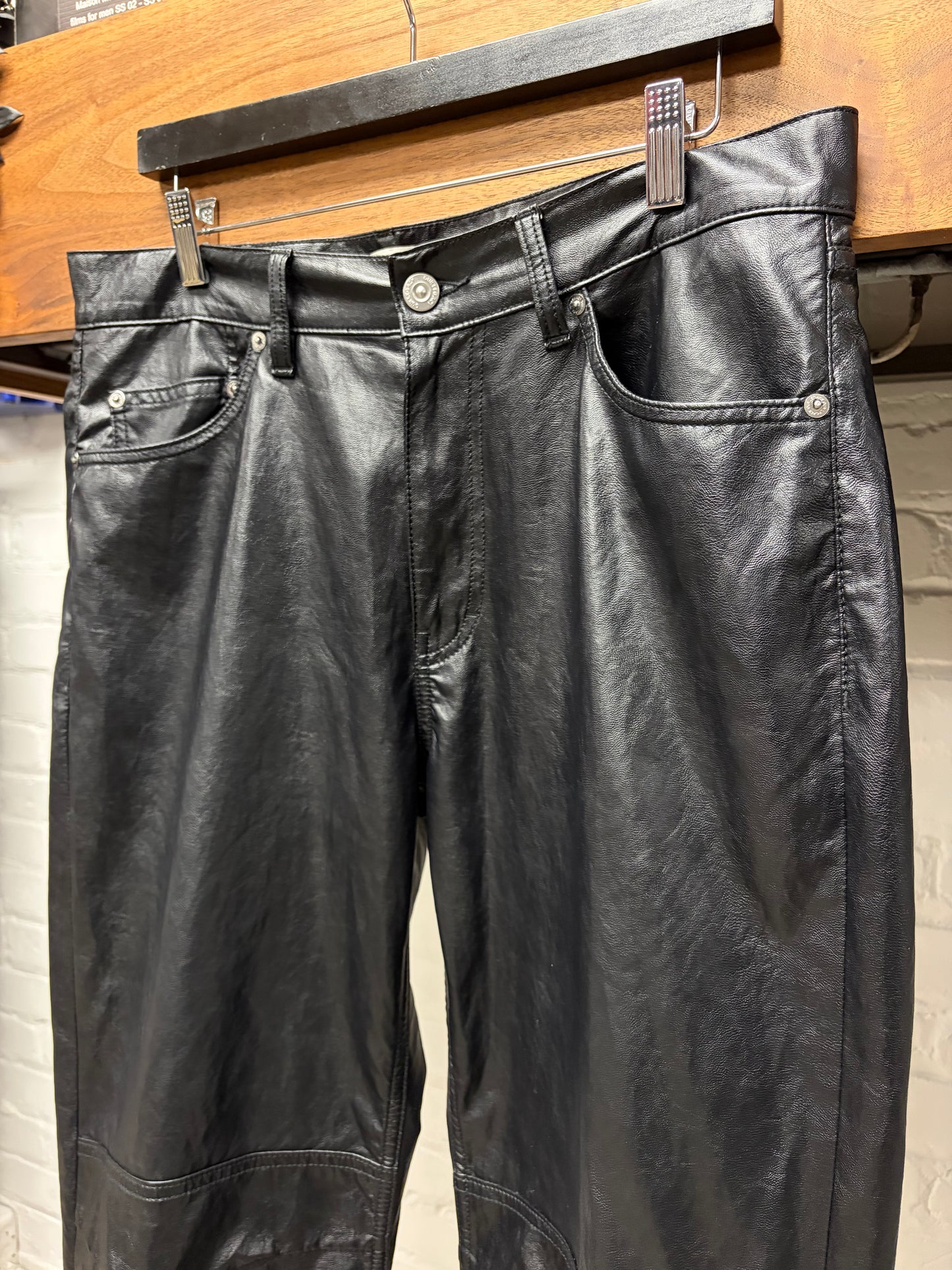 Our Legacy ‘Formal Moto Cut’ Waxed Black Faux Leather Pants