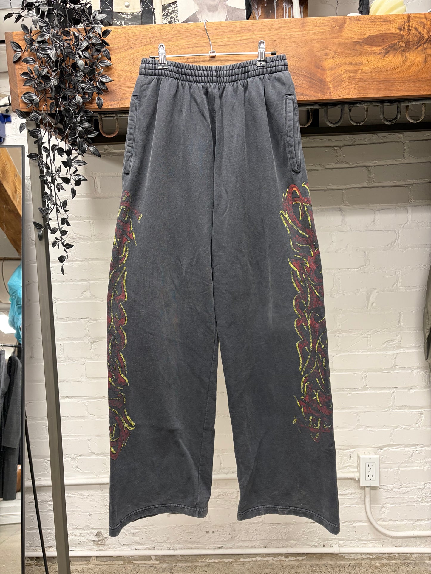 SS2024 Balenciaga ‘Offshore’ Faded Black Wide Leg Sweatpants