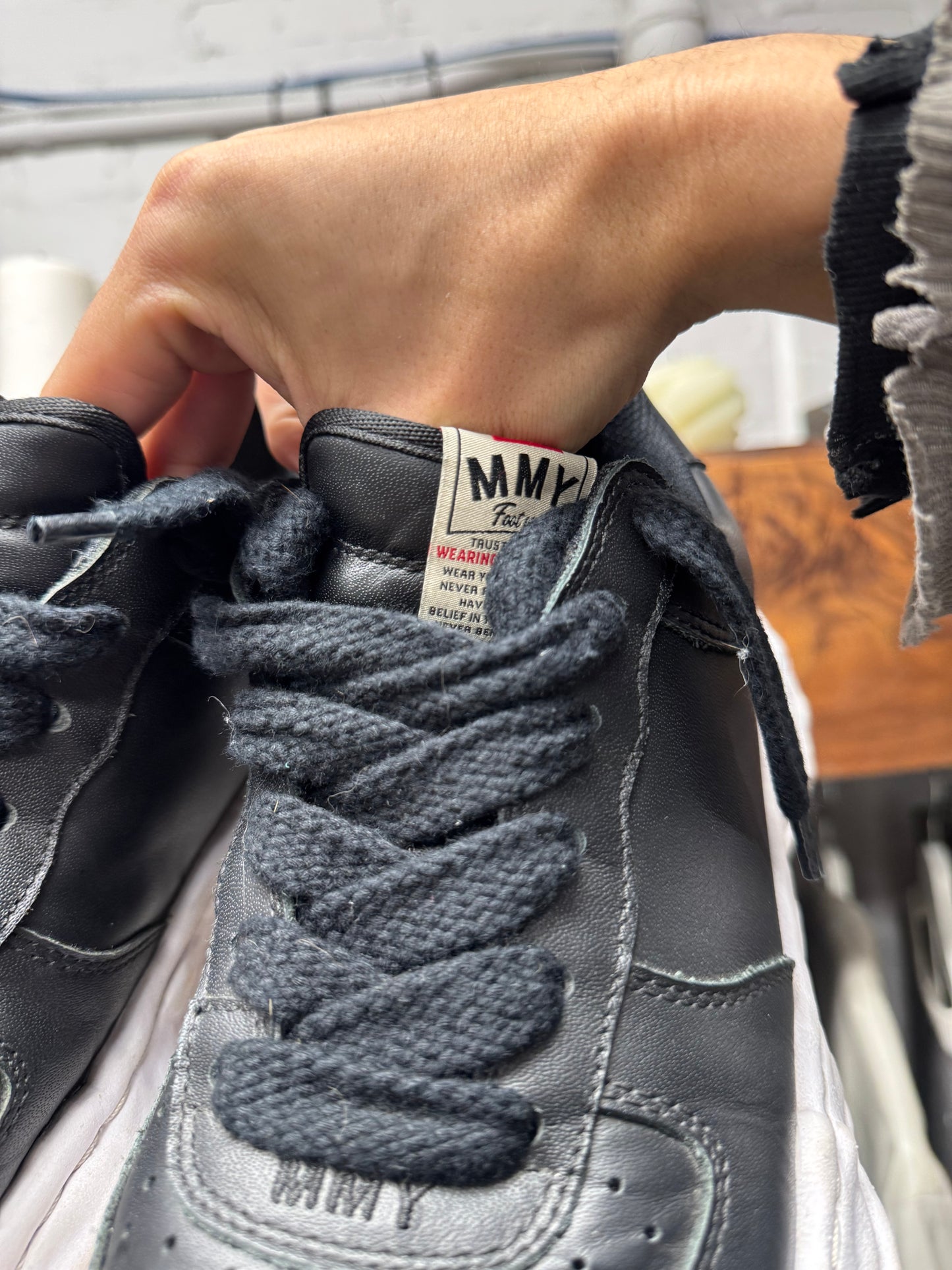 Mihara Yasuhiro ‘Melted’ Black/White Leather Low Top Sneakers