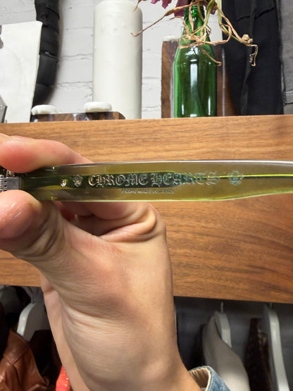 Chrome Hearts ‘Cuntvoluted’ Translucent Green 22k Gold Box Shape Sunglasses