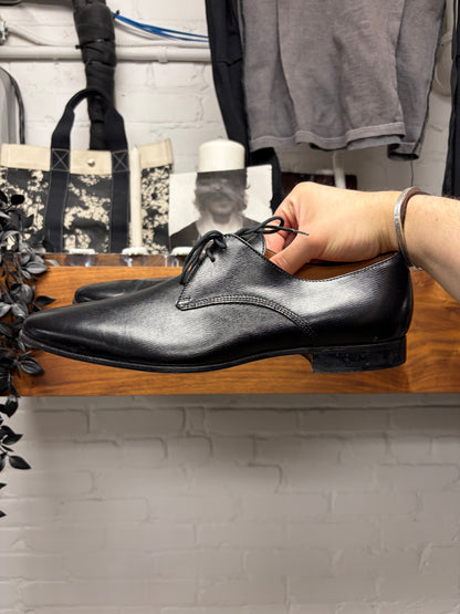 Burberry Wingtip Polished Black Leather Dress Shoes