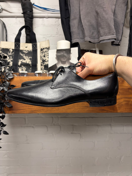 Burberry Wingtip Polished Black Leather Dress Shoes