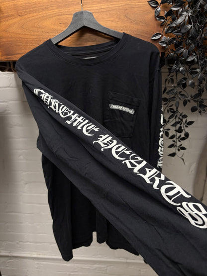 Chrome Hearts  Black Scroll Logo Long Sleeve Shirt