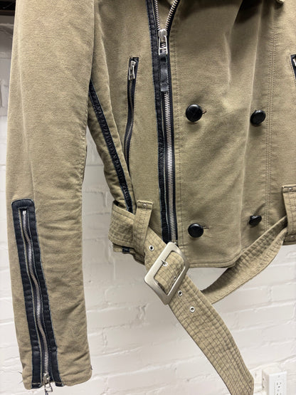 Helmut Lang Suede Quilted Liner Perfecto-Zip Biker Jacket