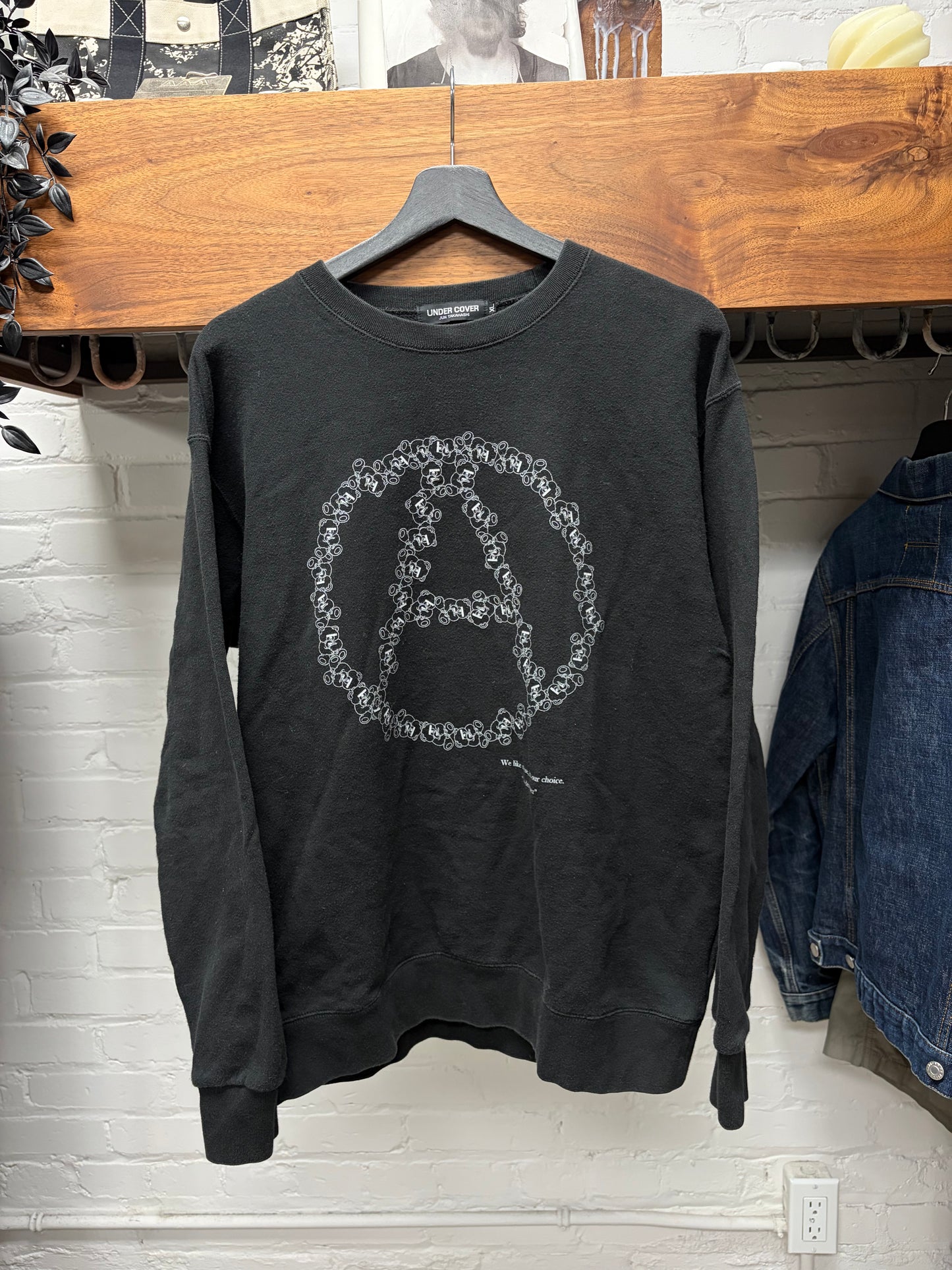 Undercover ‘Anarchy’ Skoloct Bear Pointallism Black Logo Sweatshirt