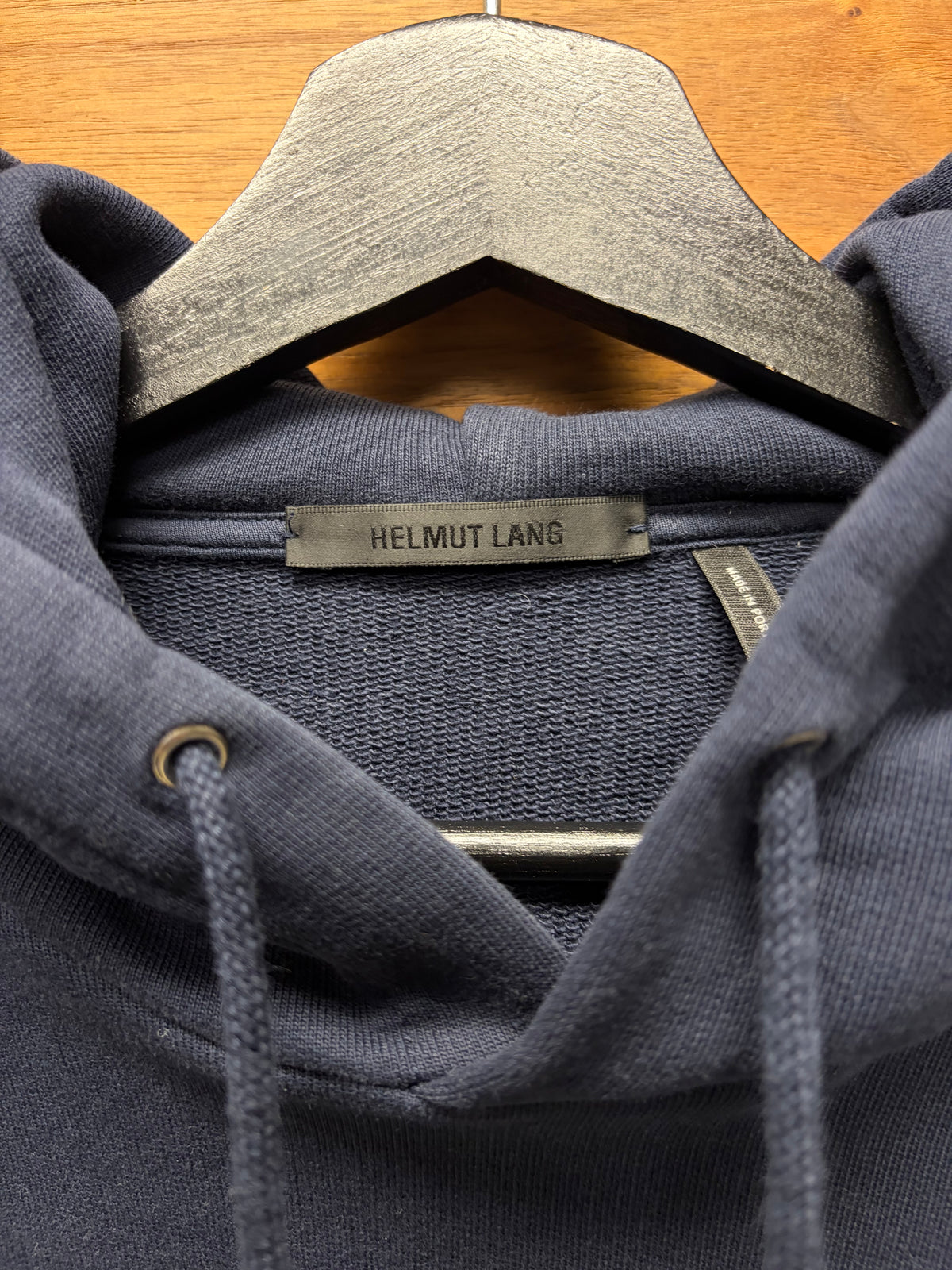 Helmut Lang ‘Lace Bondage’ Navy Blue Pullover Hoodie