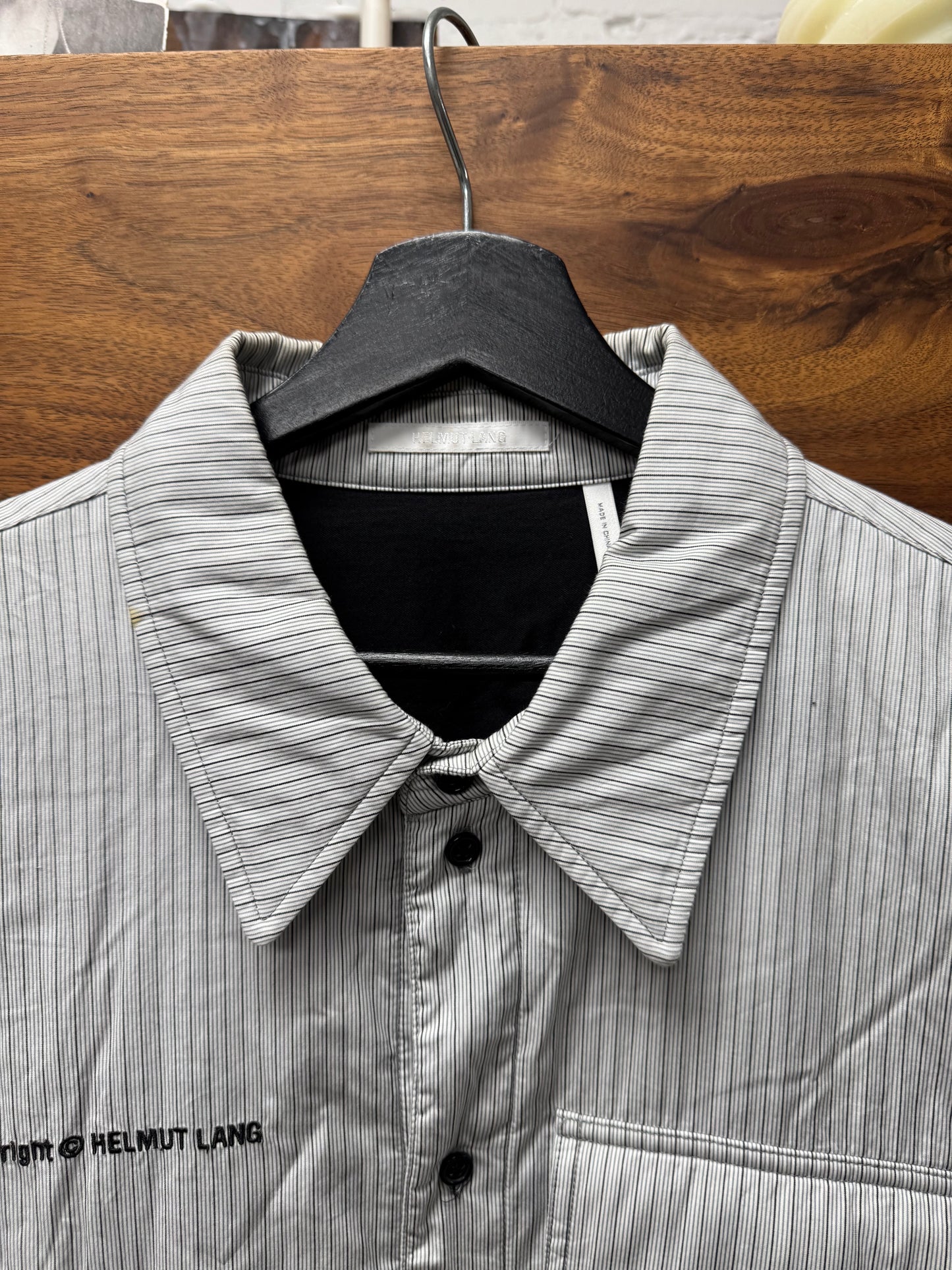 Helmut Lang Pinstripe Quilted Padding Work Jacket