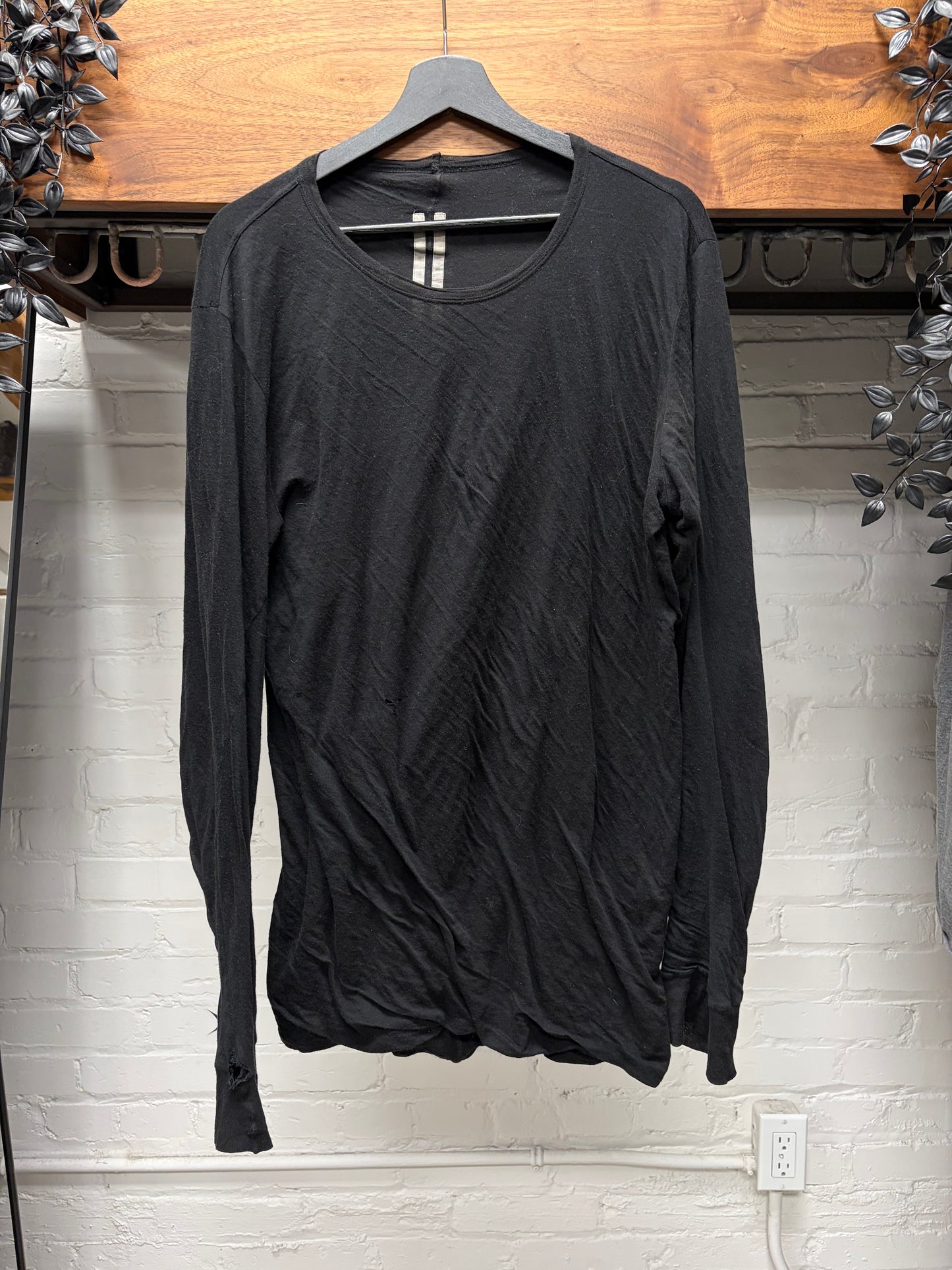 Rick Owens O&M Era ‘Double Layered’ Black Long Sleeve Shirt