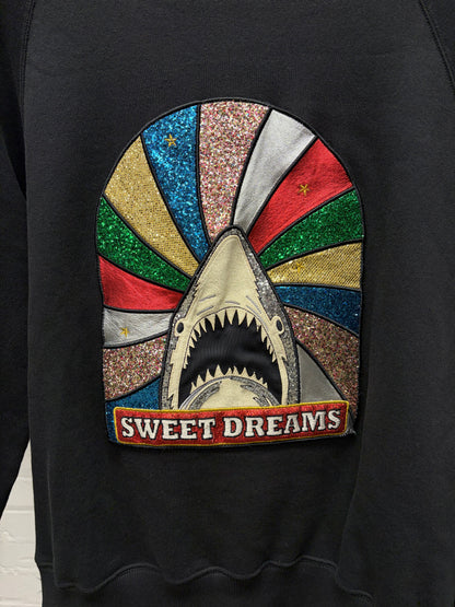 2017 Saint Laurent ‘Sweet Dreams’ Rainbow Shark Patch Sweatshirt
