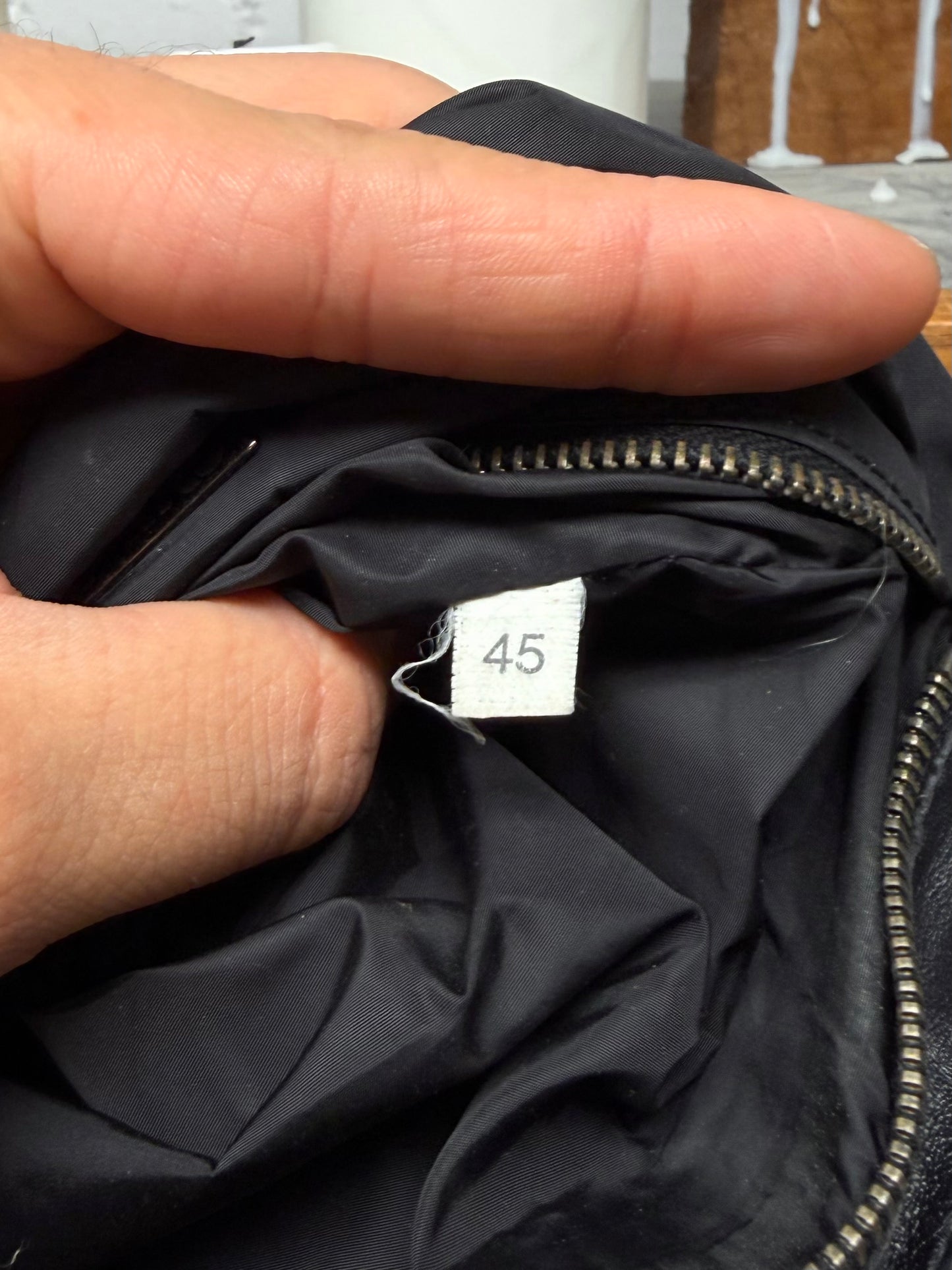Vintage Miu Miu Faded Black ‘Double Buckle’ Leather Shoulder Bag