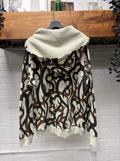 AW2004 Number (N)ine ‘Give Peace a Chance’ Tribal Heart Camouflage Thermal Zip-Up Hoodie