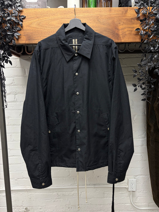 Rick Owens DRKSHDW Black Ripstop Button Snap ‘Coaches’ Jacket