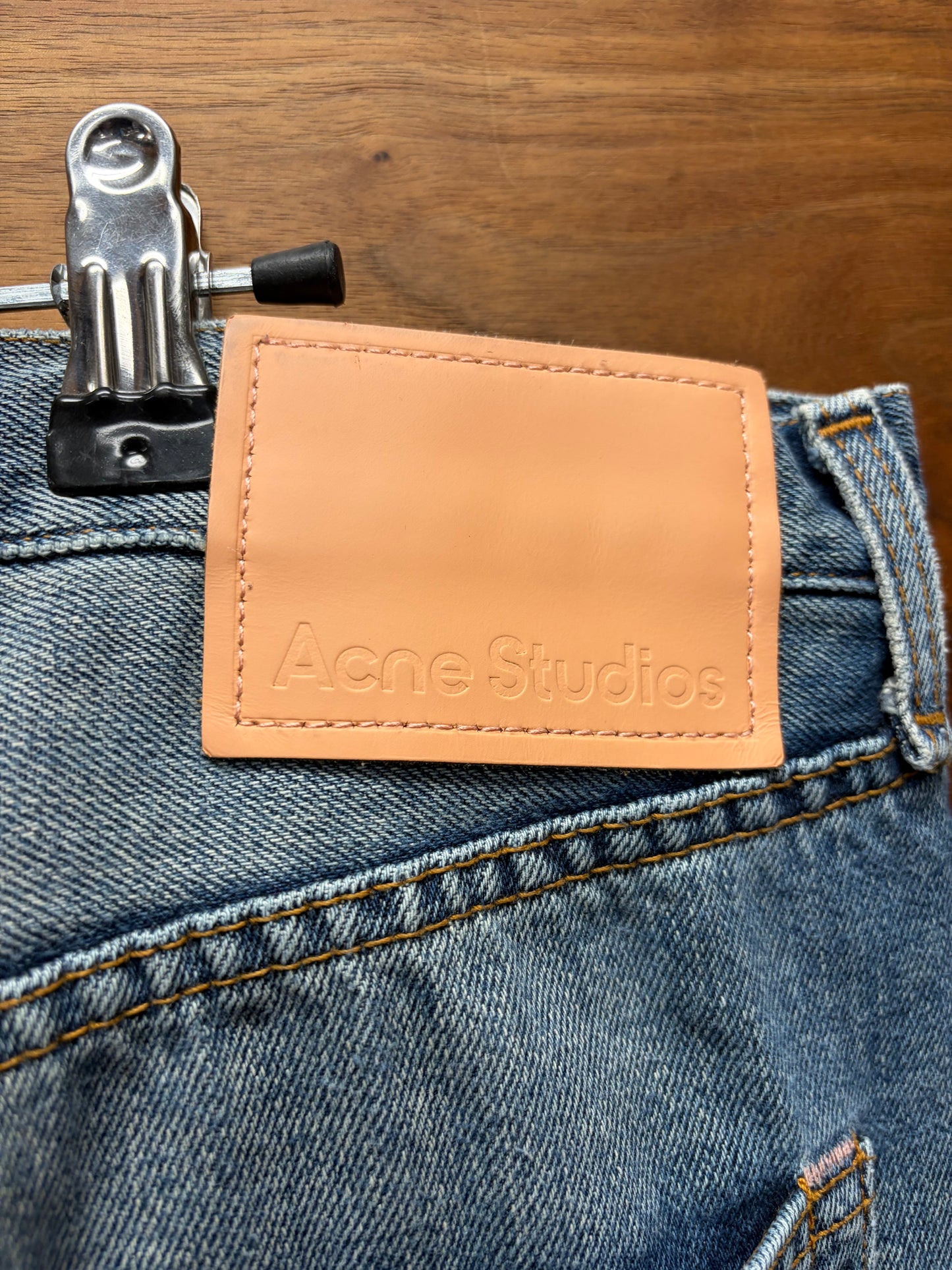 Acne Studios ‘2003 Detroit’ Distressed Blue Washed Bootcut Jeans