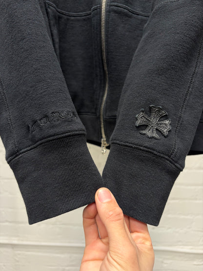 Chrome Hearts Leather Plus Cross ‘Fuck You’ Black Label Premium Zip-Up Hoodie