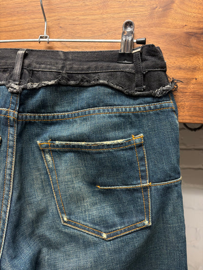 AW2006 Dior Homme ‘Cummerbund’ Black/Blue Skinny Denim