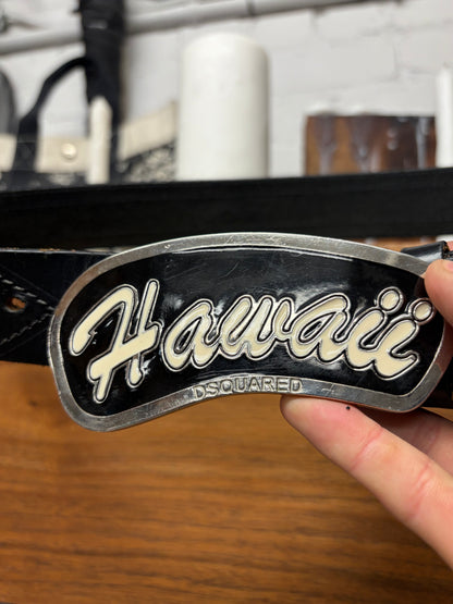 SS2005 Dsquared2 ‘Hawaii’ Tropical Buckle Leather Belt