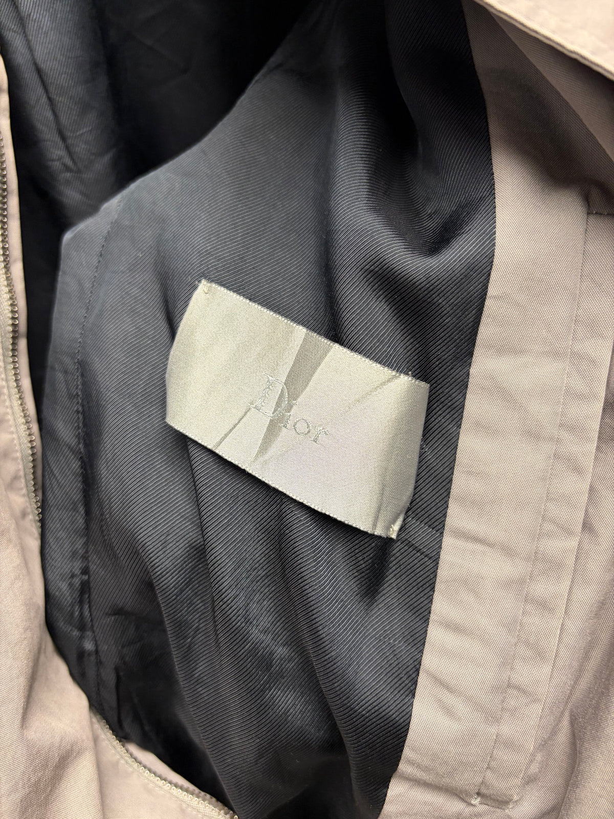 Dior Homme ‘Bee’ Embroidered Logo Grey Bomber Jacket