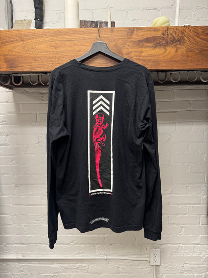 Chrome Hearts Foti ‘Jarvis Skull’ Black Long Sleeve Graphic Shirt