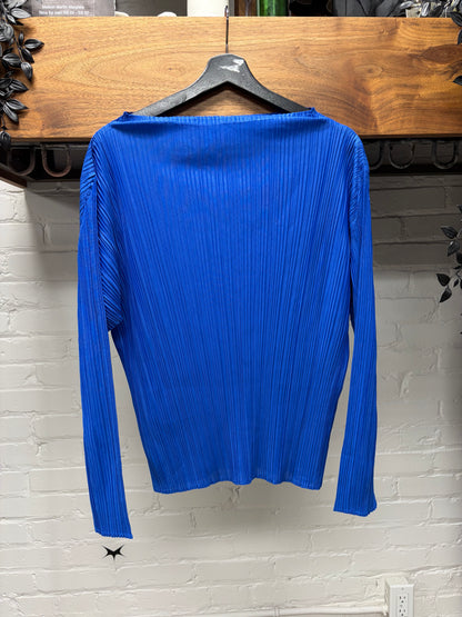 Issey Miyake Pleats Please Blue Long Sleeve Shirt