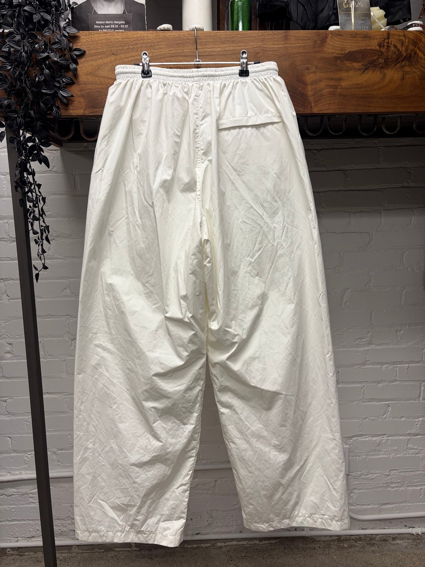 2023 Balenciaga Plain White Wide Leg Track Pants