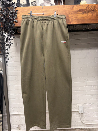 2022 Balenciaga ‘Campaign Logo’ Forest Green Wide Leg Sweatpants