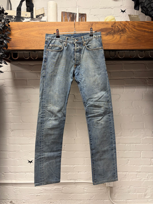 Dior Homme Dirt Washed Blue Skinny Jeans