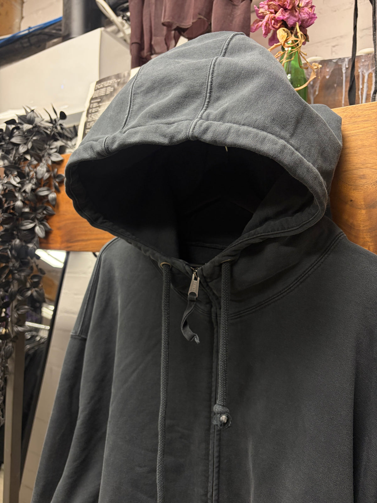 2024 Maison Margiela ‘Numbers Logo’ Embroidered Black Zip-Up Hoodie