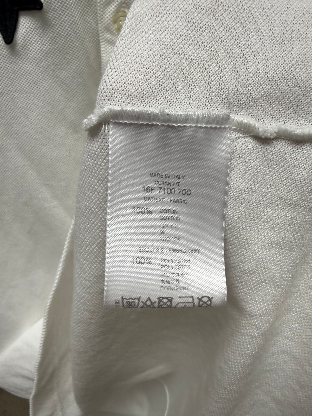 Givenchy ‘Star Patch’ White/Black Embroidered Cotton Polo