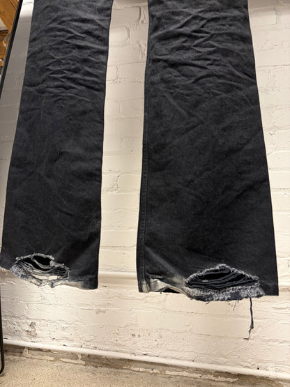 2022 Balenciaga ‘Lost Tape’ Heelbite Black Flared Leg Denim