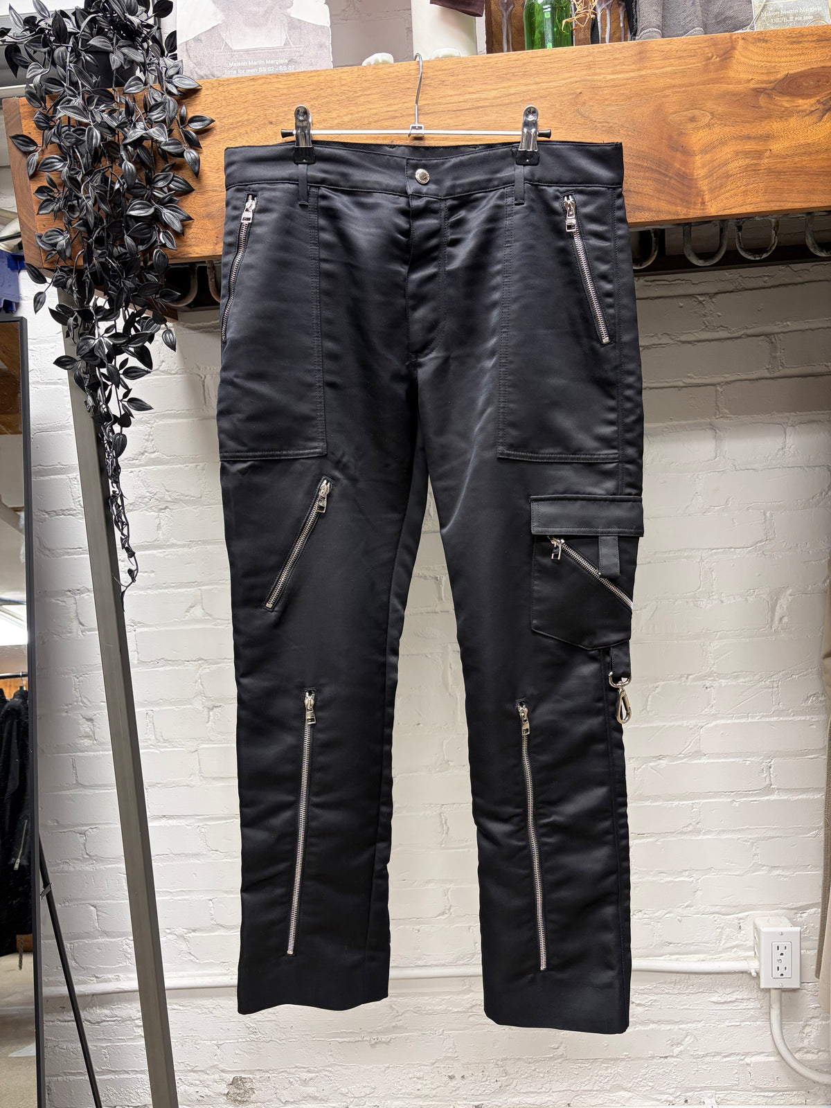 Alexander McQueen Black Satin Finished ‘Punk’ Pants