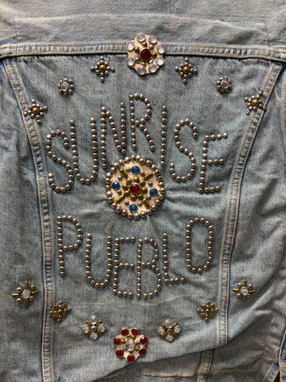 Kapital ‘Sunrise Puebelo’ Studded Western Style Light Wash Denim Shirt