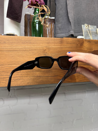 Prada ‘Symbole’ PR 17WS Black Glossy Acetate Sunglasses