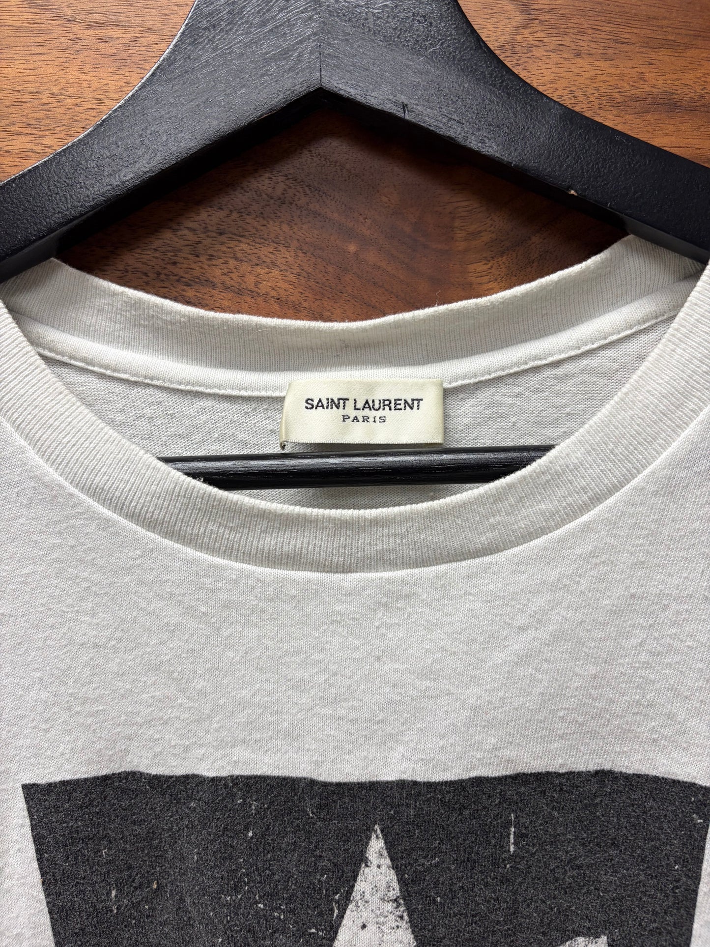 2019 Saint Laurent ‘Star Logo’ White Graphic T-Shirt