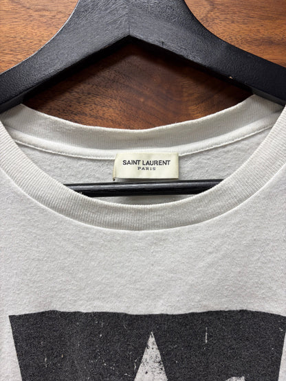 2019 Saint Laurent ‘Star Logo’ White Graphic T-Shirt
