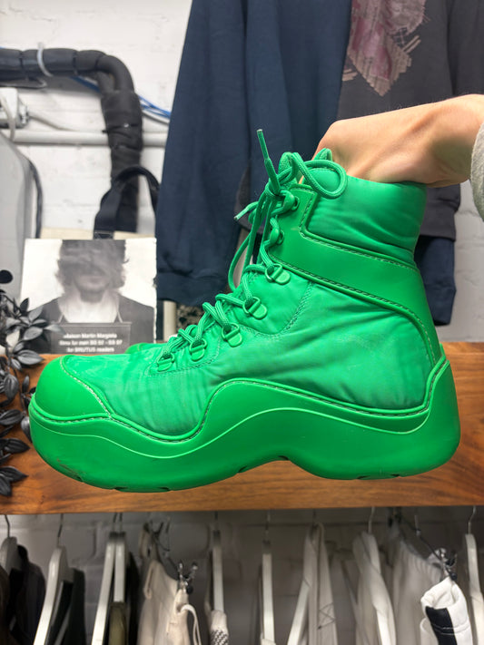 Bottega Veneta ‘Puddle Bomber’ Green Combat Boots