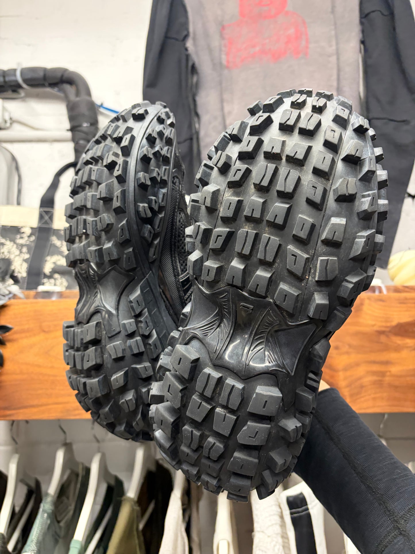 Balenciaga ‘Defender’ Black Tire Sole Low Top Sneakers