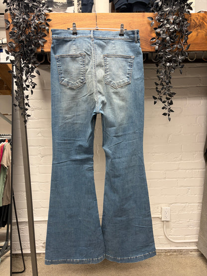 Rick Owens ‘Bolans’ Blue Flared Leg Denim