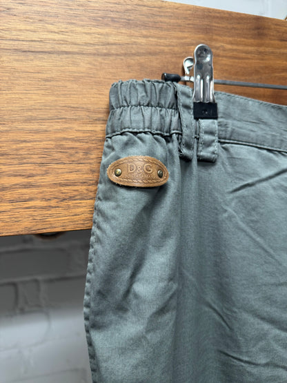 2000s Dolce & Gabbana Military Green 3D Pocket Cargo Pants