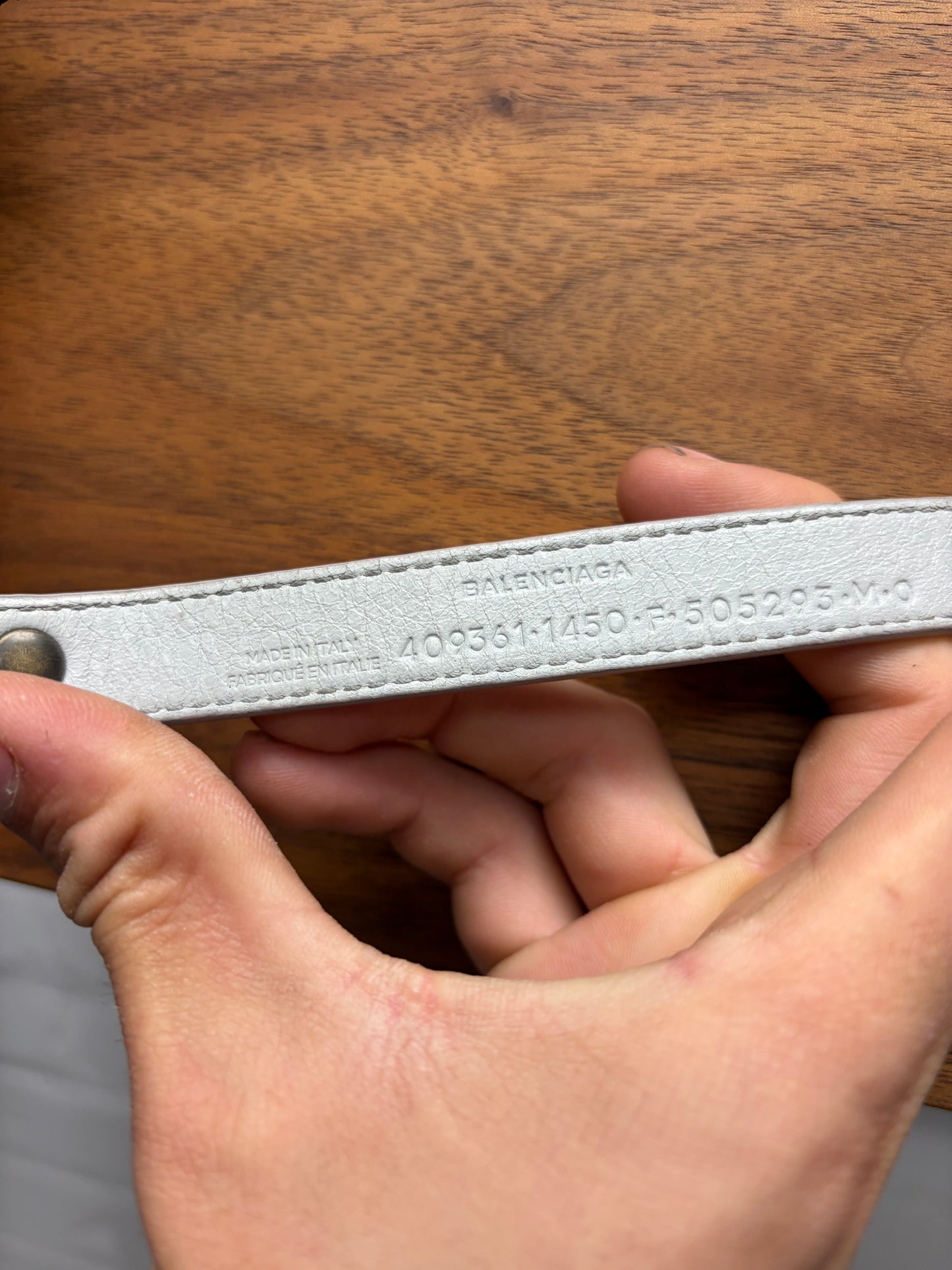 2000s Balenciaga Studded Grey Snap Bracelet