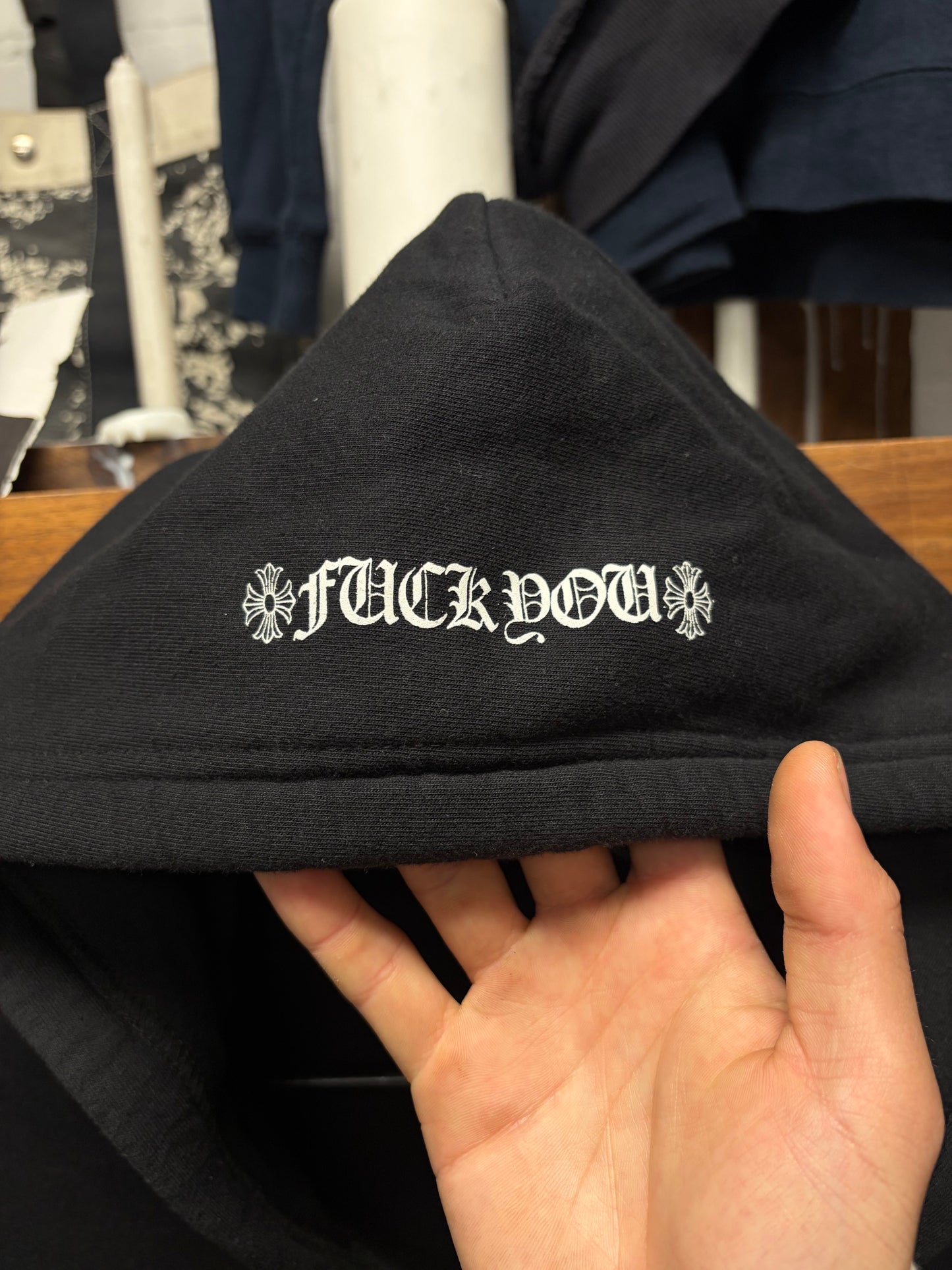 Chrome Hearts ‘Fuck You’ Horseshoe Logo Zip-Up Hoodie