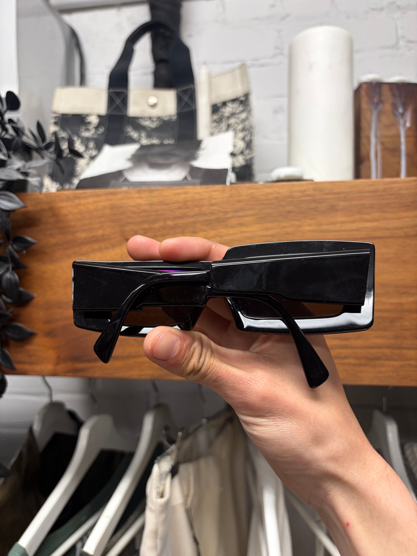 KUBORAUM X11 ‘Uneven’ Glossy Black Square Frame Sunglasses
